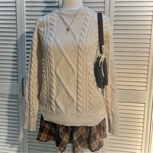 Cozy Cable Knit Cream Sweater